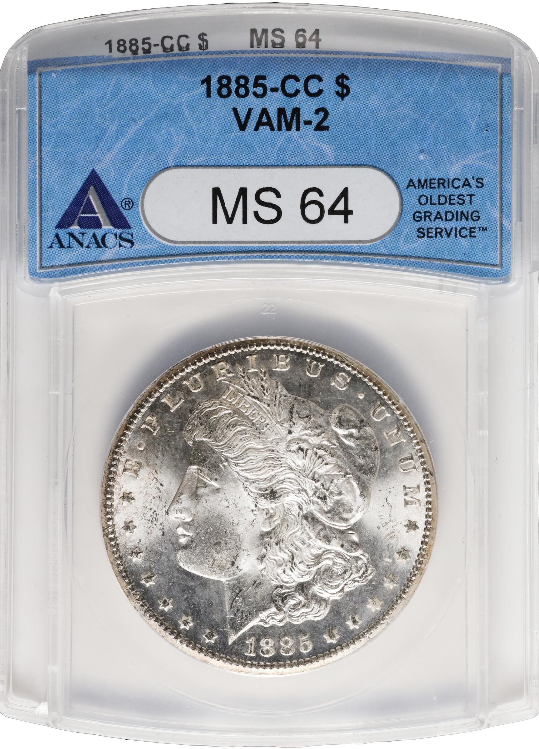 1885-CC $1  Dash Under 8, VAM-2 AU58 thumbnail 7