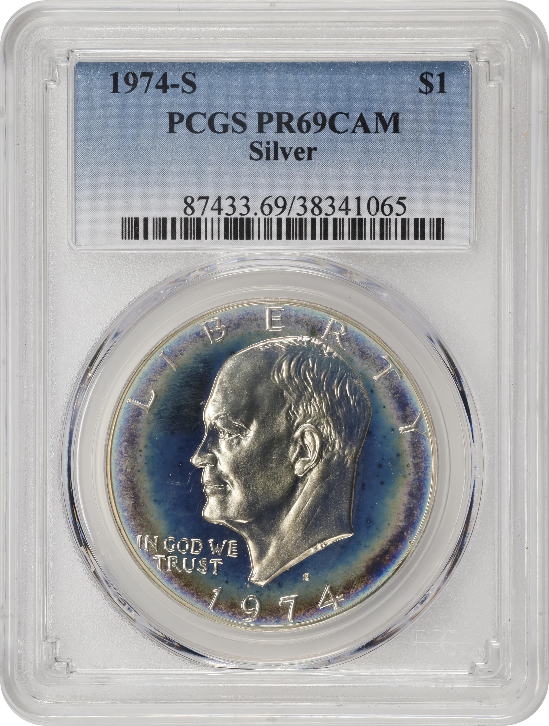 image for: 1974-S Eisenhower Dollar. Silver Clad. Proof-69 Cameo (PCGS).