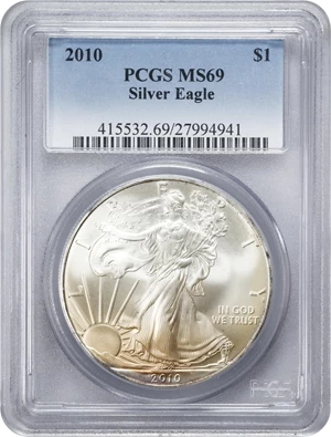 image for: 2010 Silver Eagle. MS-69 (PCGS).