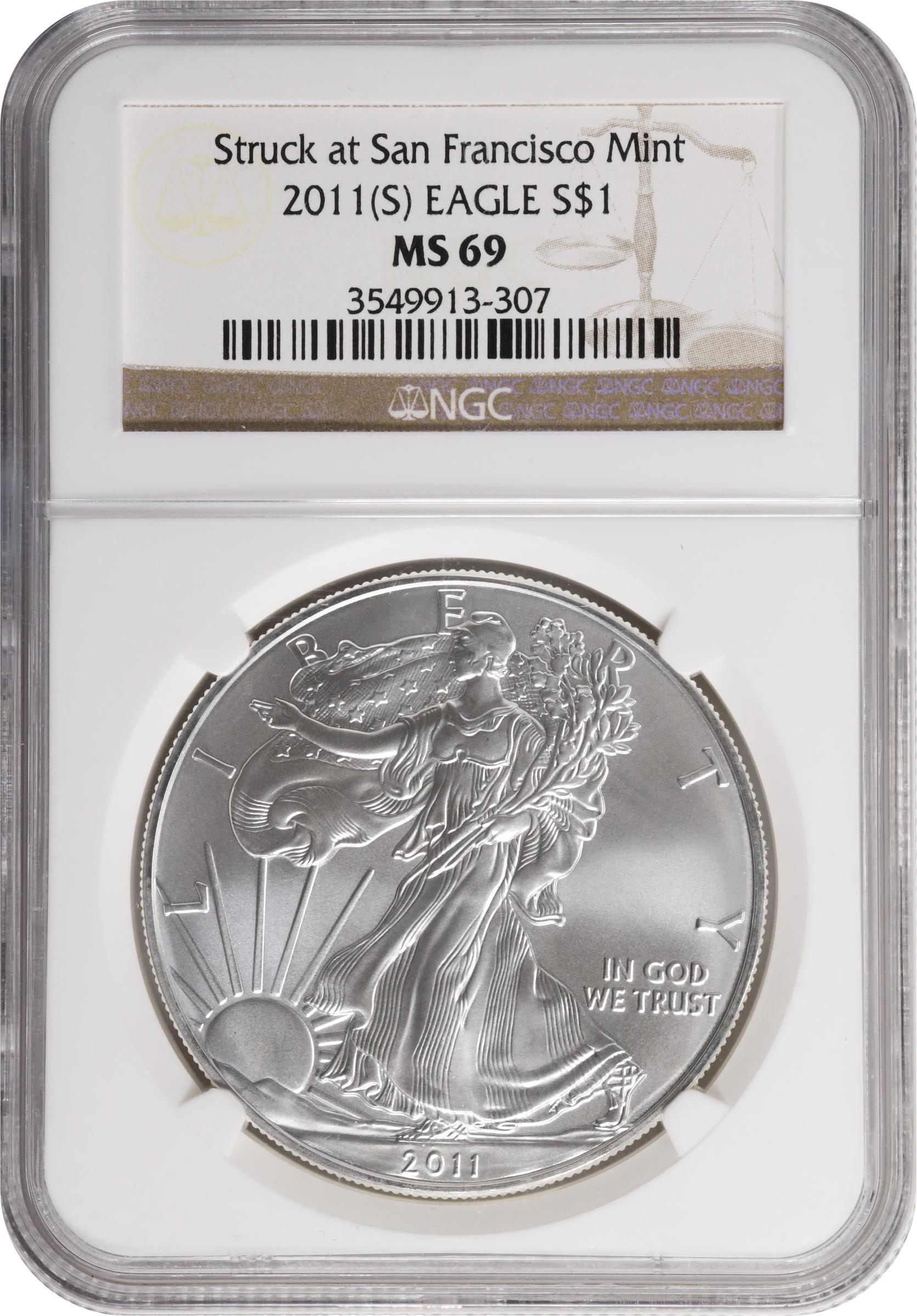 image for: 2011-(S) Silver Eagle. MS-69 (NGC).