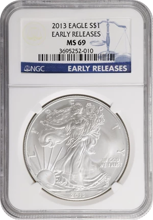 image for: 2013 Silver Eagle. Early Releases. MS-69 (NGC).