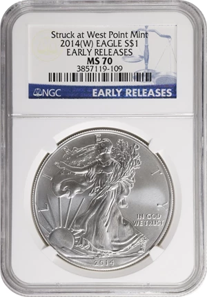 image for: 2014-(W) Silver Eagle. MS-70 (NGC).