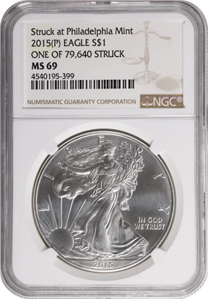 image for: 2015-(P) Silver Eagle. MS-69 (NGC).