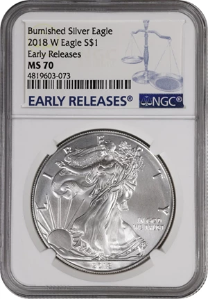 image for: 2018-W Silver Eagle. Early Releases. MS-70 (NGC).