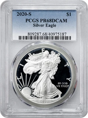 image for: 2020-S Silver Eagle. Proof-68 Deep Cameo (PCGS).
