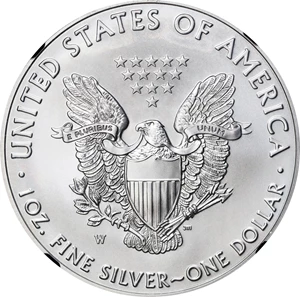 image for: 2020-W Silver Eagle. First Day of Issue. MS-70 (NGC). 12th Chief Engraver John M. Mercanti Signature.