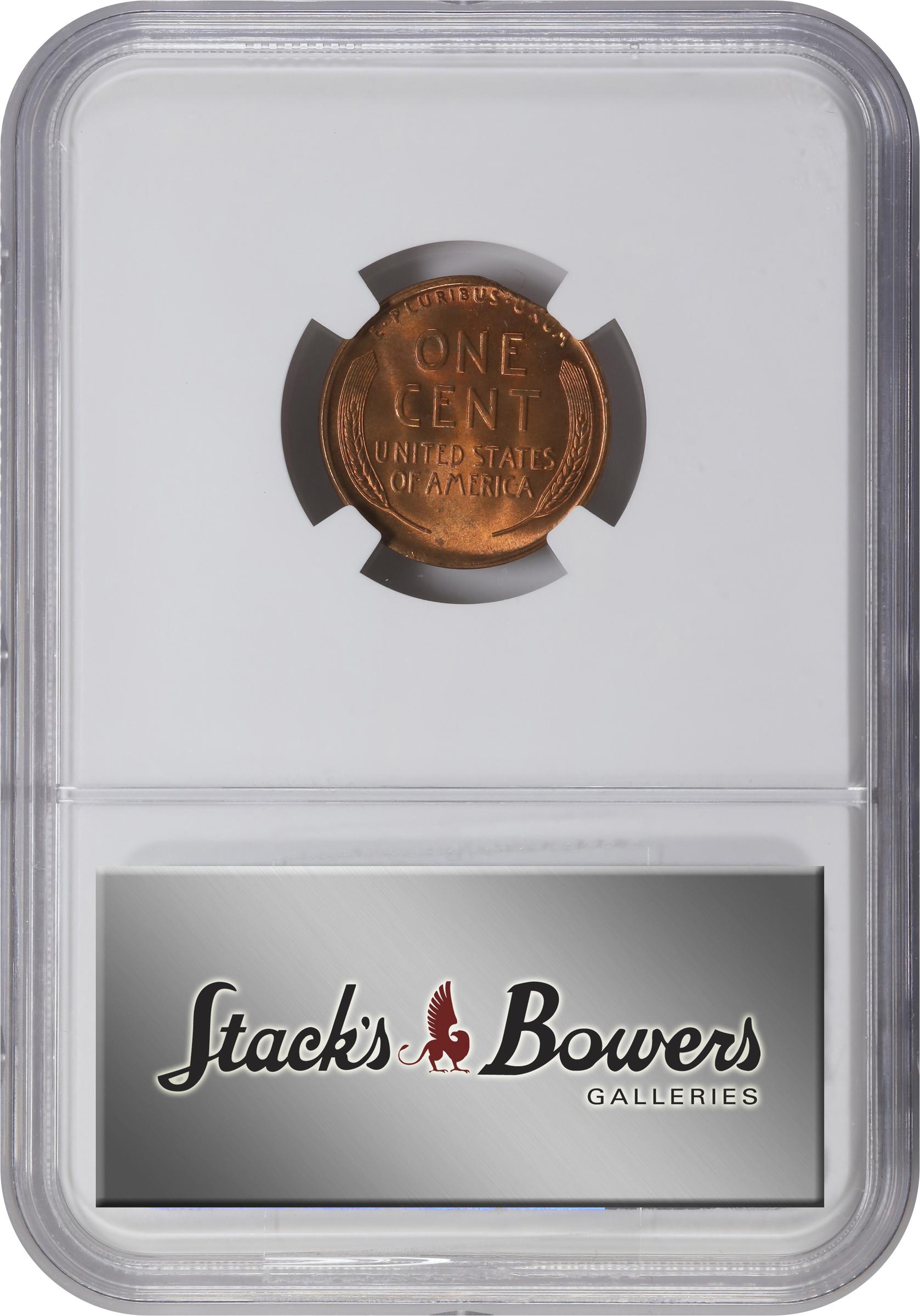 image for: 1946-D Lincoln Cent. Straight Clip. MS-64 RB (NGC).