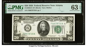 image for: Fr. 2050-F $20 1928 Federal Reserve Note. PMG Choice Uncirculated 63 EPQ....