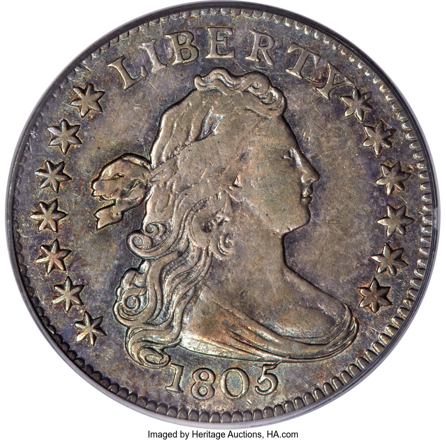 image for: 1805 10C 5 Berries, JR-1, R.4, AU55 PCGS. CAC....