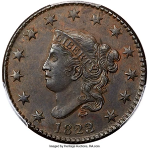 image for: 1823/2 1C N-1, R.2, AU55 PCGS. CAC....