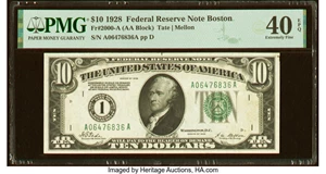 image for: Fr. 2000-A $10 1928 Federal Reserve Note. PMG Extremely Fine 40 EPQ....