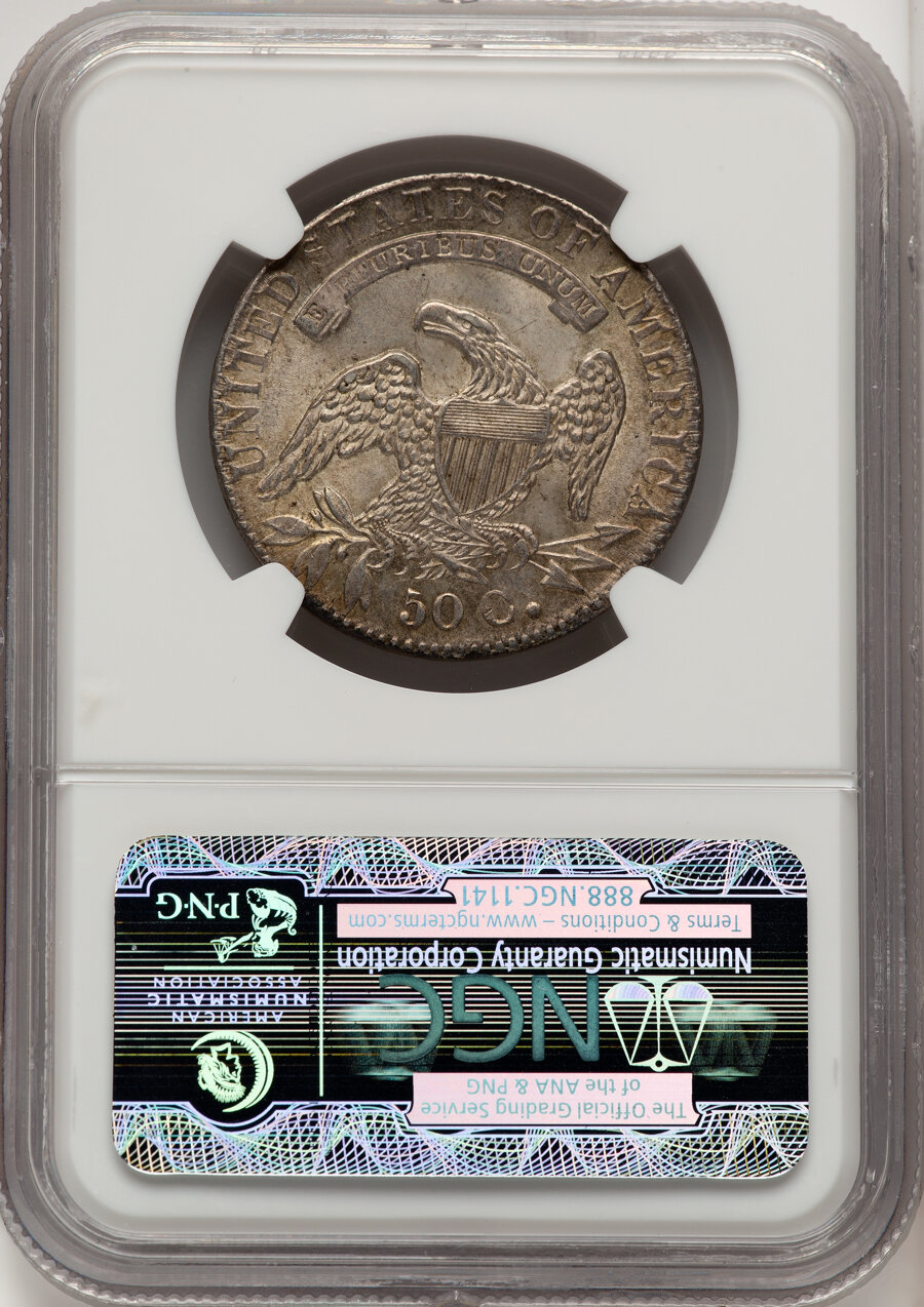 image for: 1831 50C O-109, R.1, MS64 NGC. Ex: Highland Collection. NGC Census: (1/3).  Mintage 5,873,660....