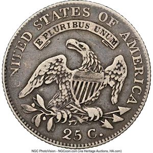 image for: 1818 25C B-5, High R.4, VF25 NGC. NGC Census: (26/318). Mintage 361,174....