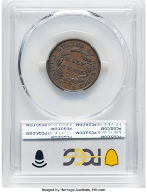 image for: 1835 1/2 C C-1, B-1, R.1, VF35 PCGS. PCGS Population: (56/1572). Mintage 398,000....