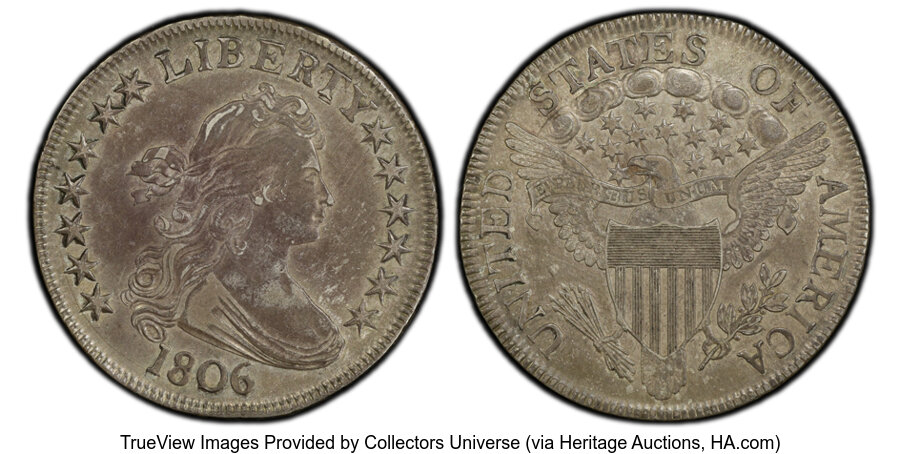 image for: 1806 50C Pointed 6, Stem, O-115a, T-17, R.1, XF40 PCGS. PCGS Population: (2/6 and 0/0+)....