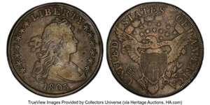 image for: 1803 $1 Large 3, B-6, BB-255, R.2, VG8 PCGS. PCGS Population: (2/49 and 0/1+)....