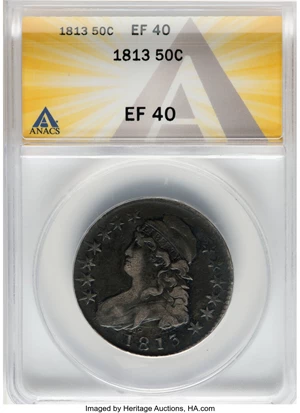 image for: 1813 50C O-110, R.1, XF40 ANACS. Mintage 1,241,903....