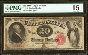 image for: Fr. 146 $20 1880 Legal Tender PMG Choice Fine 15....