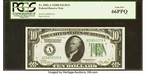 image for: Fr. 2002-A $10 1928B Federal Reserve Note. PCGS Gem New 66PPQ....