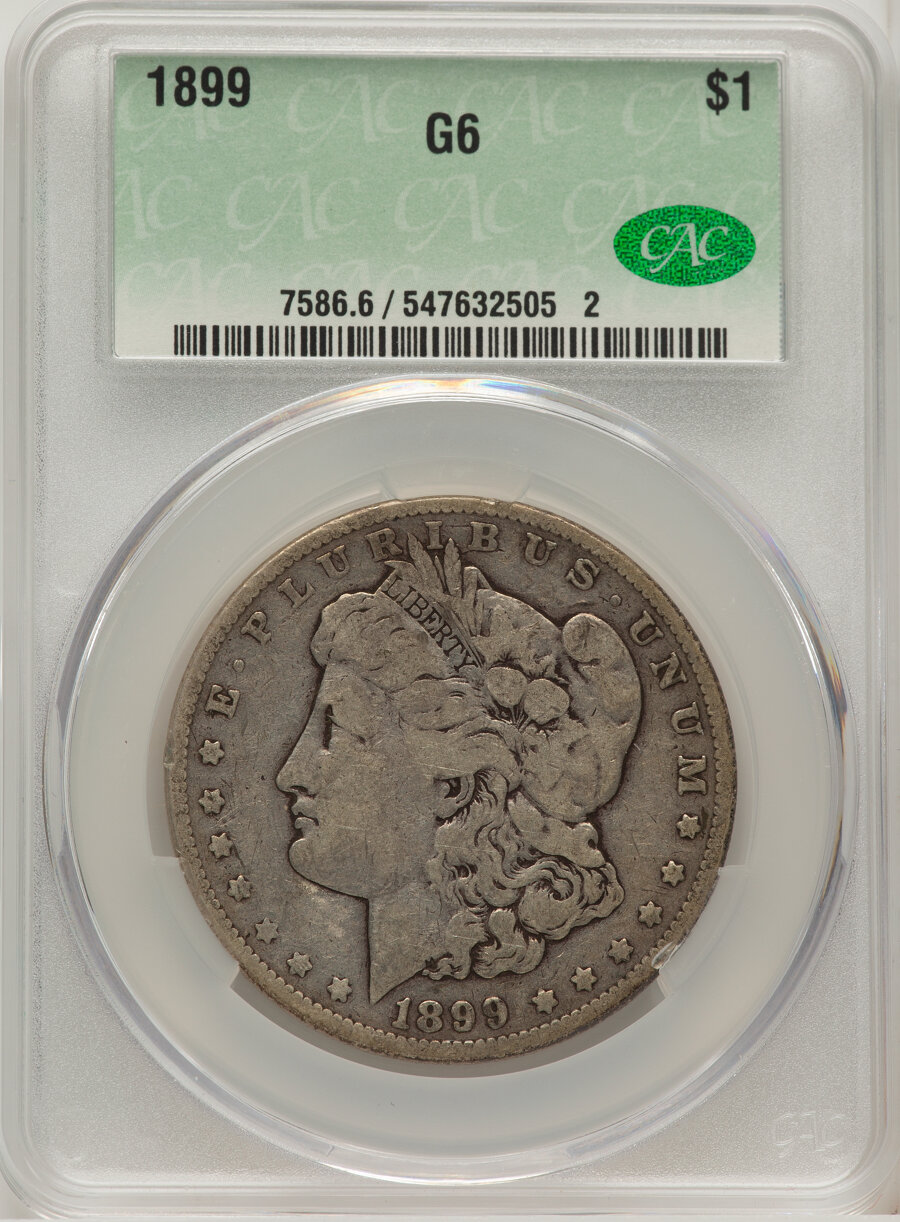 1899 $1 Good 6 CACG. Mintage 330,846....