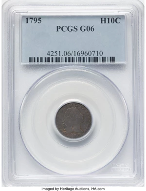 image for: 1795 H10C V-5, LM-8, R.3, Good 6 PCGS. Mintage 78,660....
