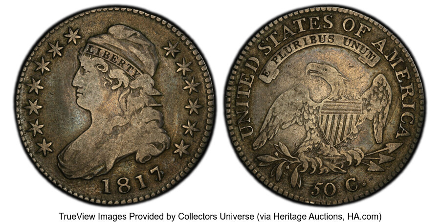 image for: 1817/3 50C O-101, R.2, Fine 15 PCGS. PCGS Population: (29/253).  Mintage 1,215,567....