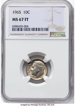 image for: 1965 10C MS67 Full Bands NGC. NGC Census: (48/12). ...