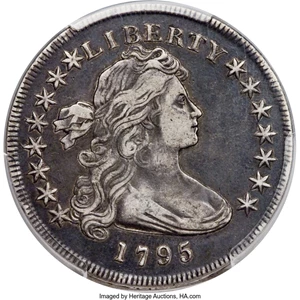 image for: 1795 $1 Draped Bust, Off-Center, B-14, BB-51, R.2, XF40 PCGS....