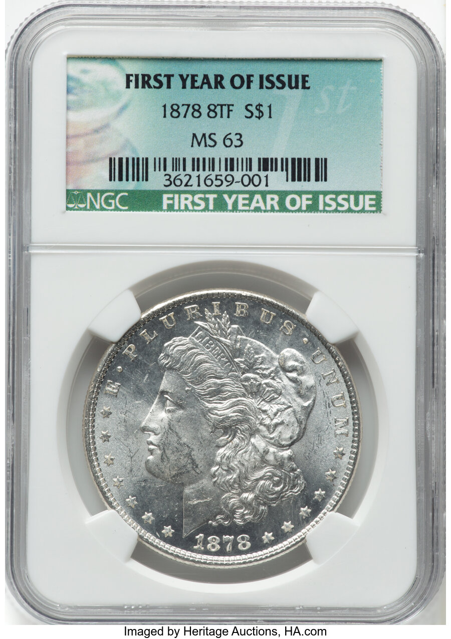 1878 NGC MS63 8TF Morgan Silver Dollar Item#J2851, MS63