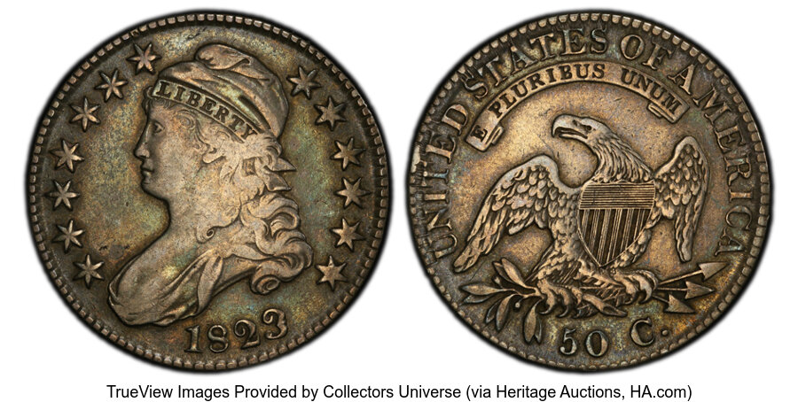 image for: 1823 50C Patched 3, O-101a, R.1, VF30 PCGS. PCGS Population: (10/109)....