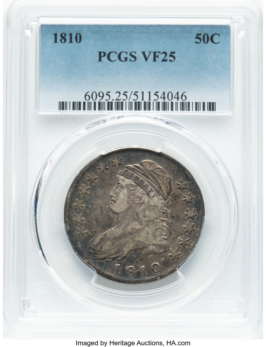 image for: 1810 50C O-105, R.2, VF25 PCGS.  Mintage 1,276,276....