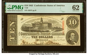 image for: T59 $10 1863 PF-11 Cr. 429 PMG Uncirculated 62....