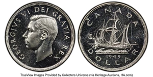 image for: Canada: George VI Prooflike Dollar 1949 PL66 PCGS,...