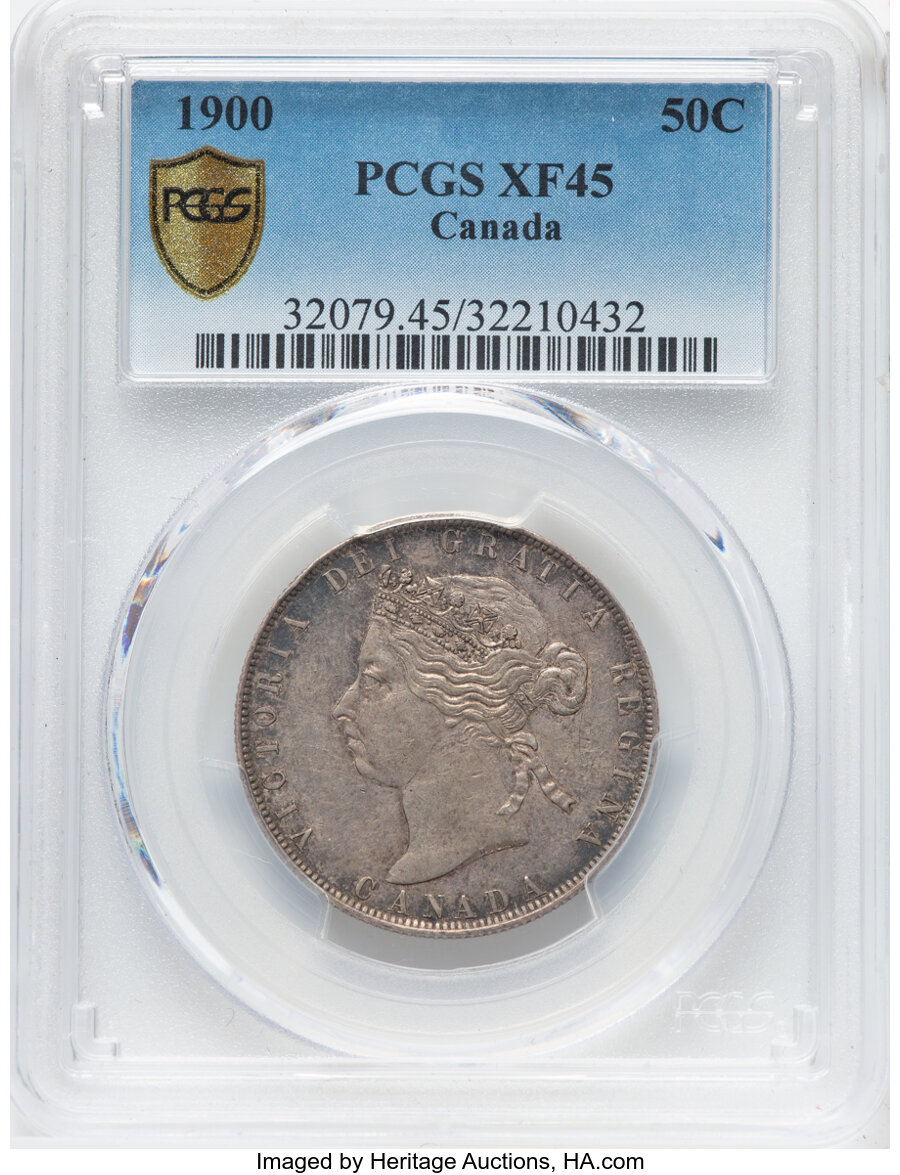 image for: Canada: Victoria 50 Cents 1900 XF45 PCGS,...