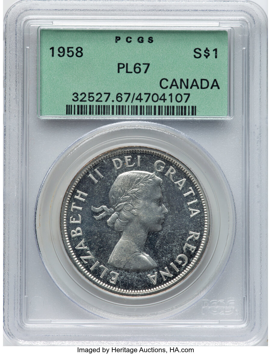 image for: Canada: Elizabeth II Prooflike Dollar 1958 PL67 PCGS,...