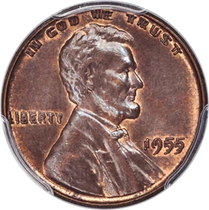 image for: 1955 1C Doubled Die Obverse, FS-101, MS63 Brown PCGS. CAC....