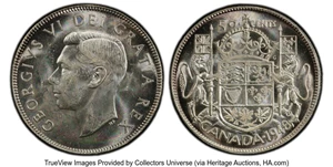 image for: Canada: George VI "Narrow Date" 50 Cents 1948 MS63 PCGS,...