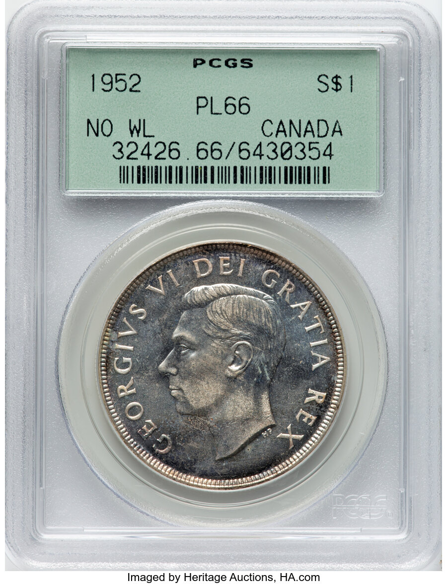 image for: Canada: George VI Prooflike Dollar 1952 PL66 PCGS,...