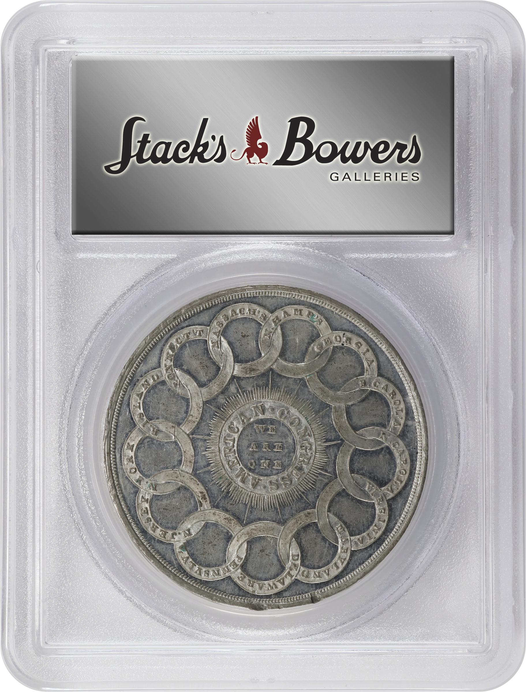 image for: "1776" (late 19th or early 20th century) Continental Dollar. So-Called Dickeson Restrike. HK-854. Rarity-7. White Metal. MS-62 (PCGS).