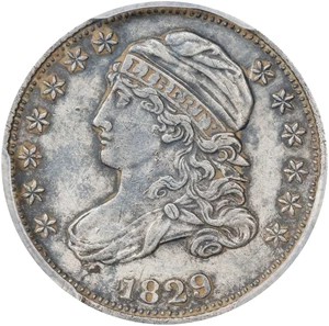 image for: 1829 Capped Bust Dime. JR-4. Rarity-2. Small 10 C. AU Details--Cleaned (PCGS).