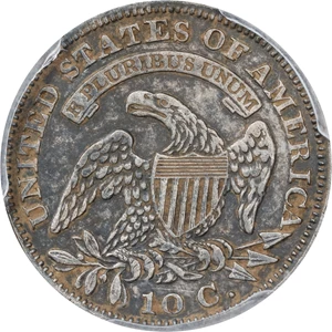 image for: 1829 Capped Bust Dime. JR-4. Rarity-2. Small 10 C. AU Details--Cleaned (PCGS).