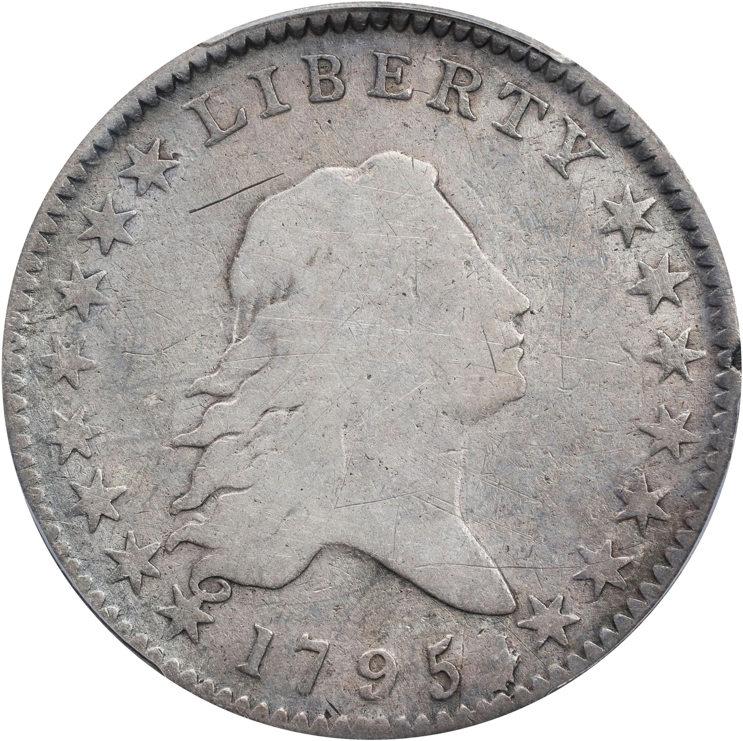 image for: 1795 Flowing Hair Half Dollar. O-113a, T-14. Rarity-3. Two Leaves, A/E in STATES. Good Details--Cleaned (PCGS).