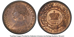 image for: Canada: Nova Scotia. Victoria 1/2 Cent 1864 MS64 Brown PCGS,...