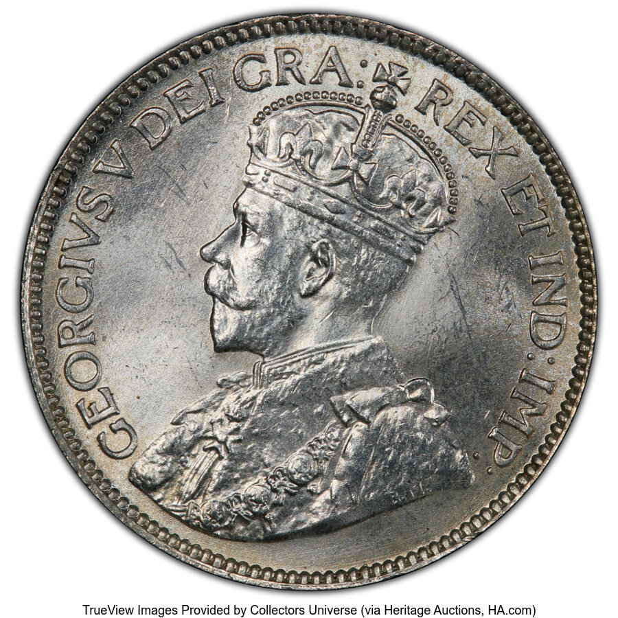 image for: Canada: George V 25 Cents 1913 MS65 PCGS,...