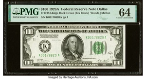 image for: Fr. 2151-K $100 1928A Federal Reserve Note. PMG Choice Uncirculated 64....