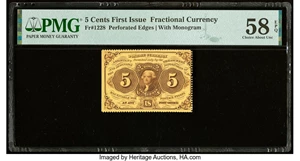 image for: Fr. 1228 5¢ First Issue PMG Choice About Unc 58 EPQ....