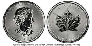 image for: Canada: Elizabeth II platinum "Maple Leaf" 50 Dollars 2016 MS69 PCGS,...