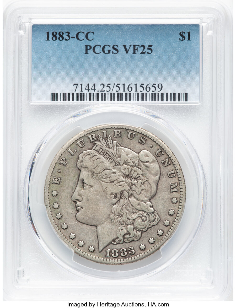 1883-CC $1 VF25 PCGS. PCGS Population: (71/51255). Mintage 1,204,000. ...