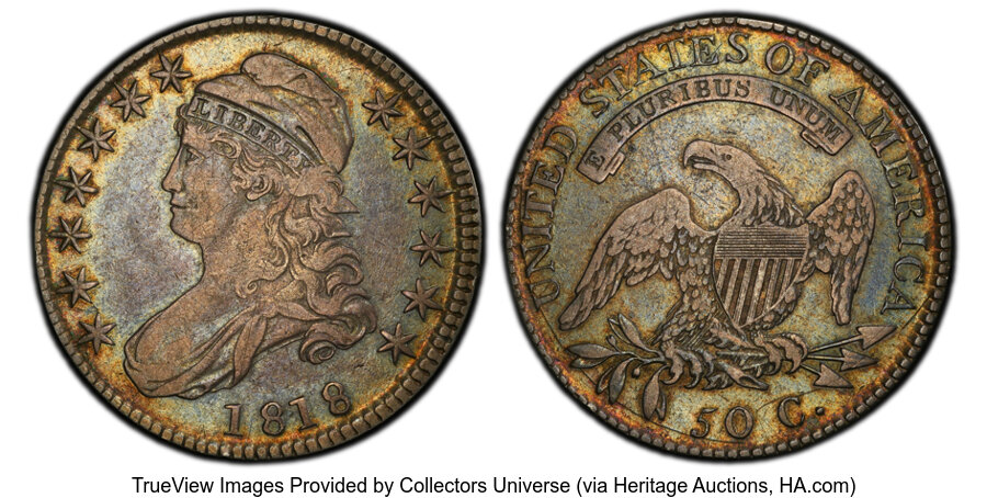 image for: 1818 50C O-112, R.1, VF30 PCGS.  Mintage 1,960,322....