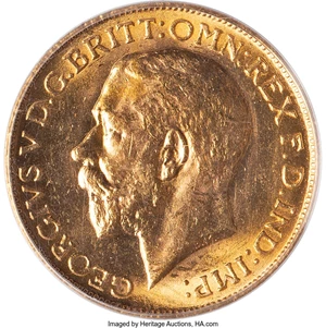 image for: Canada: George V gold Sovereign 1914-C MS63 PCGS,...